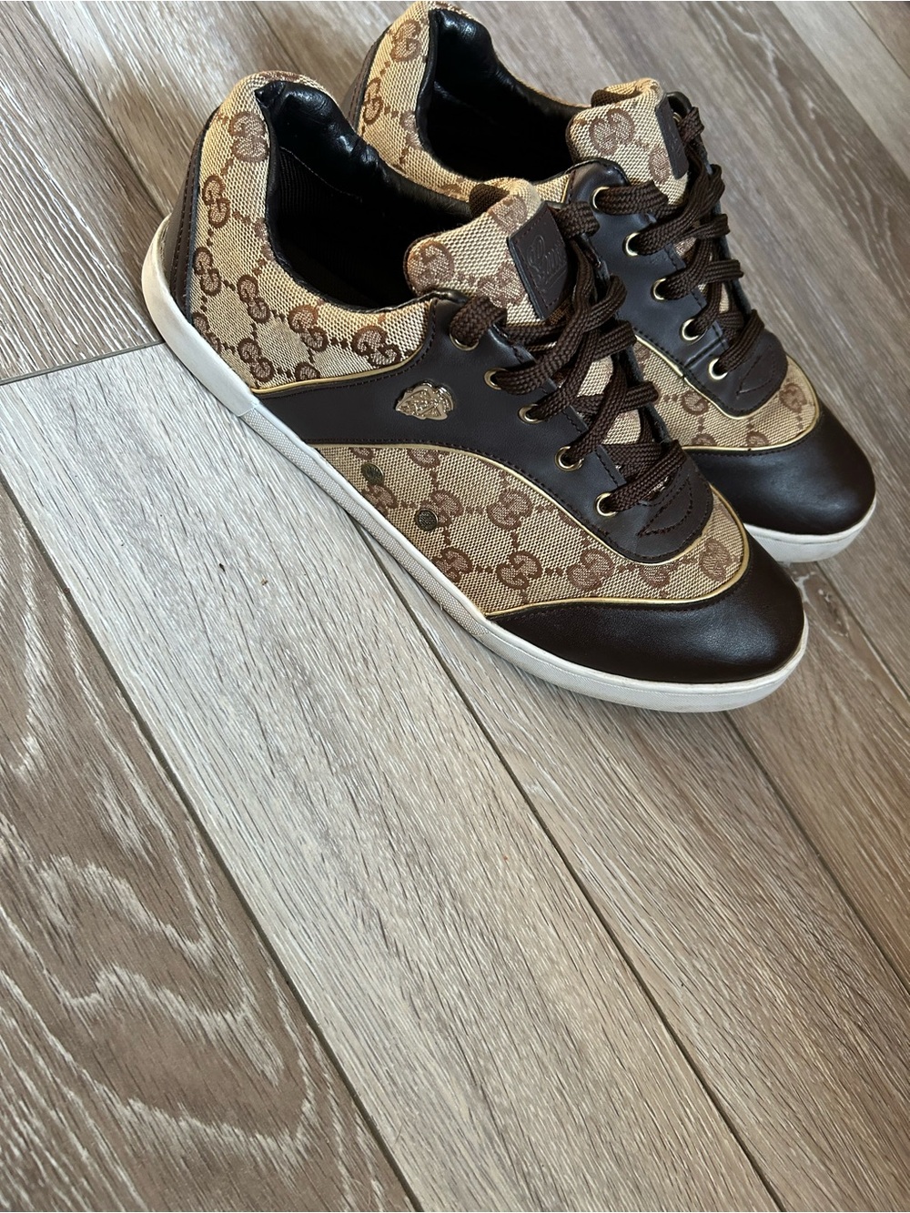 Men’s Vintage Gucci Brown and Tan GG Canvas Low-Top Sneakers